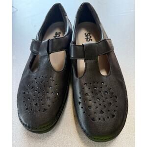 SAS Size 11  Mary Jane comfort women shoes Black padded hook loop closure